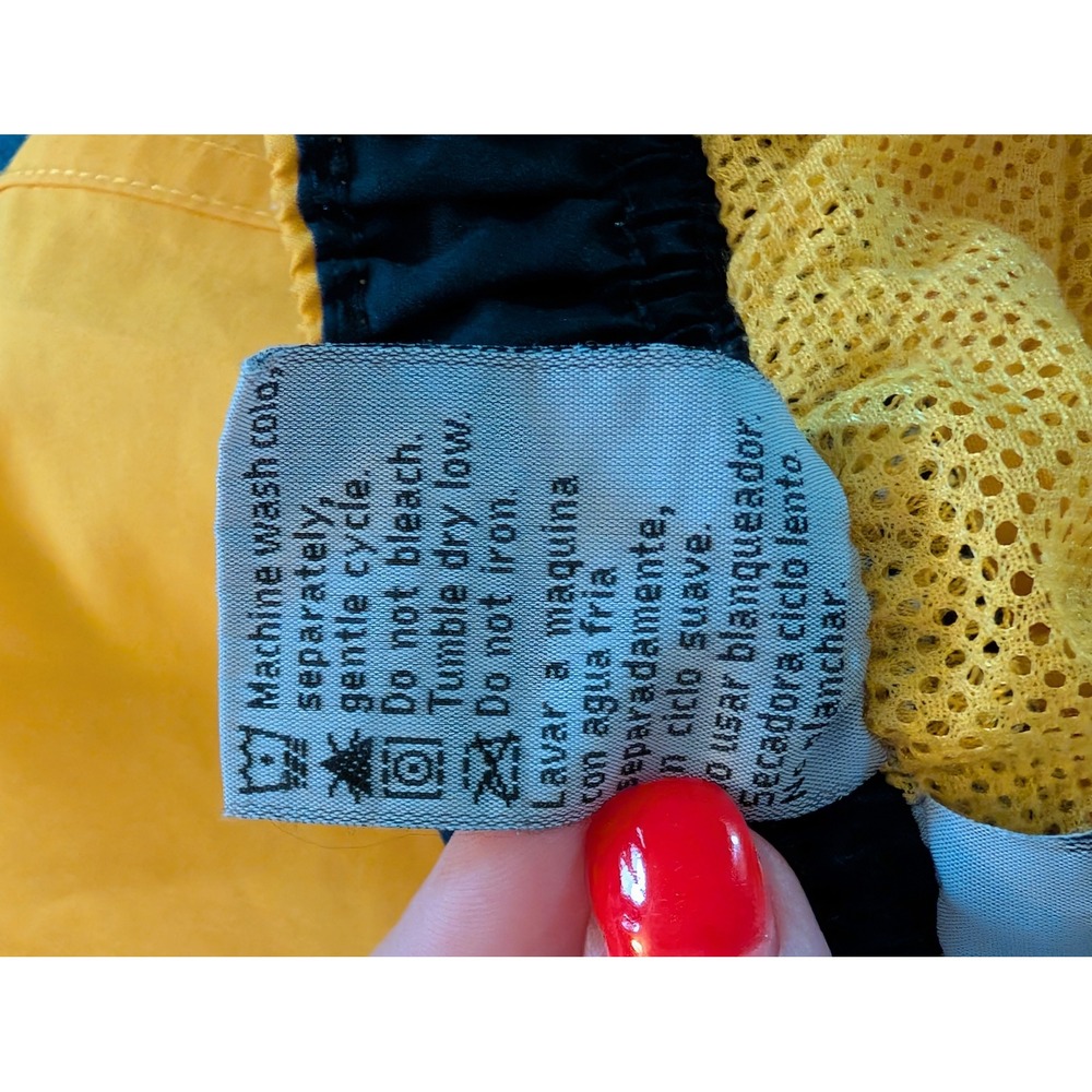 Vintage Y2K Yellow Convertible Parachute Cargo Pants Gorpcore Wide-Leg W/ Flaws - Picture 5 of 16